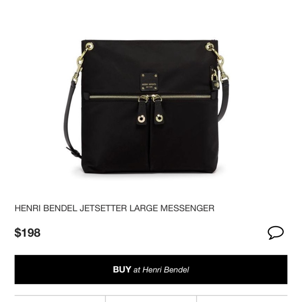 Henri Bendel black Jetsetter messenger
